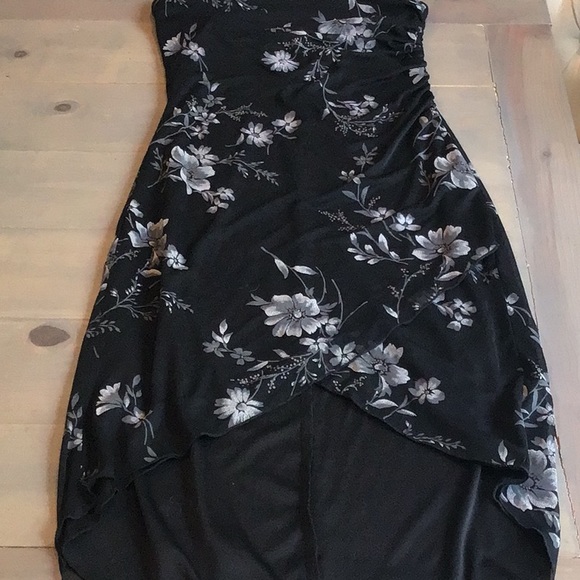 90s RAMPAGE FLORAL STRAPLESS DRESS - Picture 2 of 7